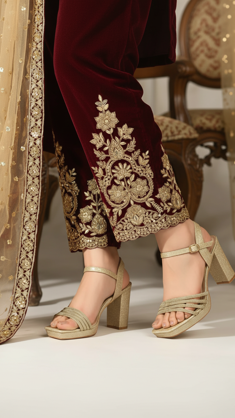 Golden Fancy Bridal Sandal FN6243