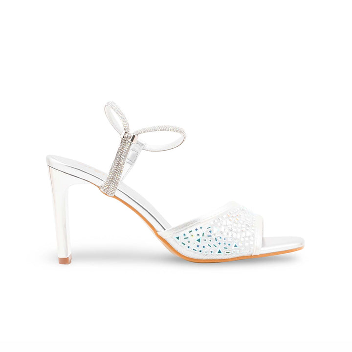 Silver Fancy Sandal For Women FN6244