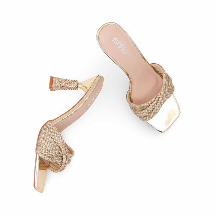 Golden Fancy Sandal For Women FN6246