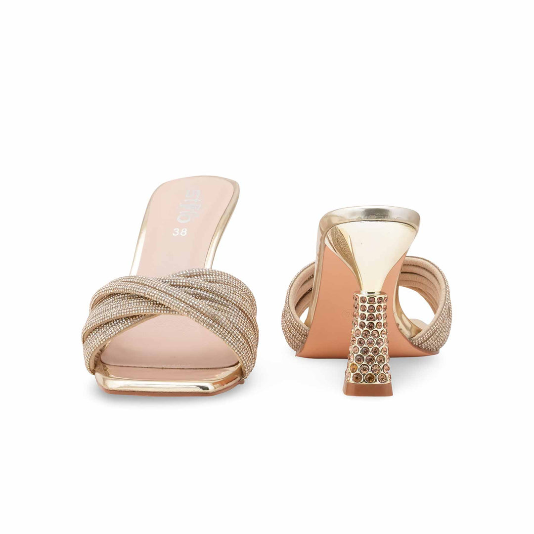 Golden Fancy Sandal For Women FN6246