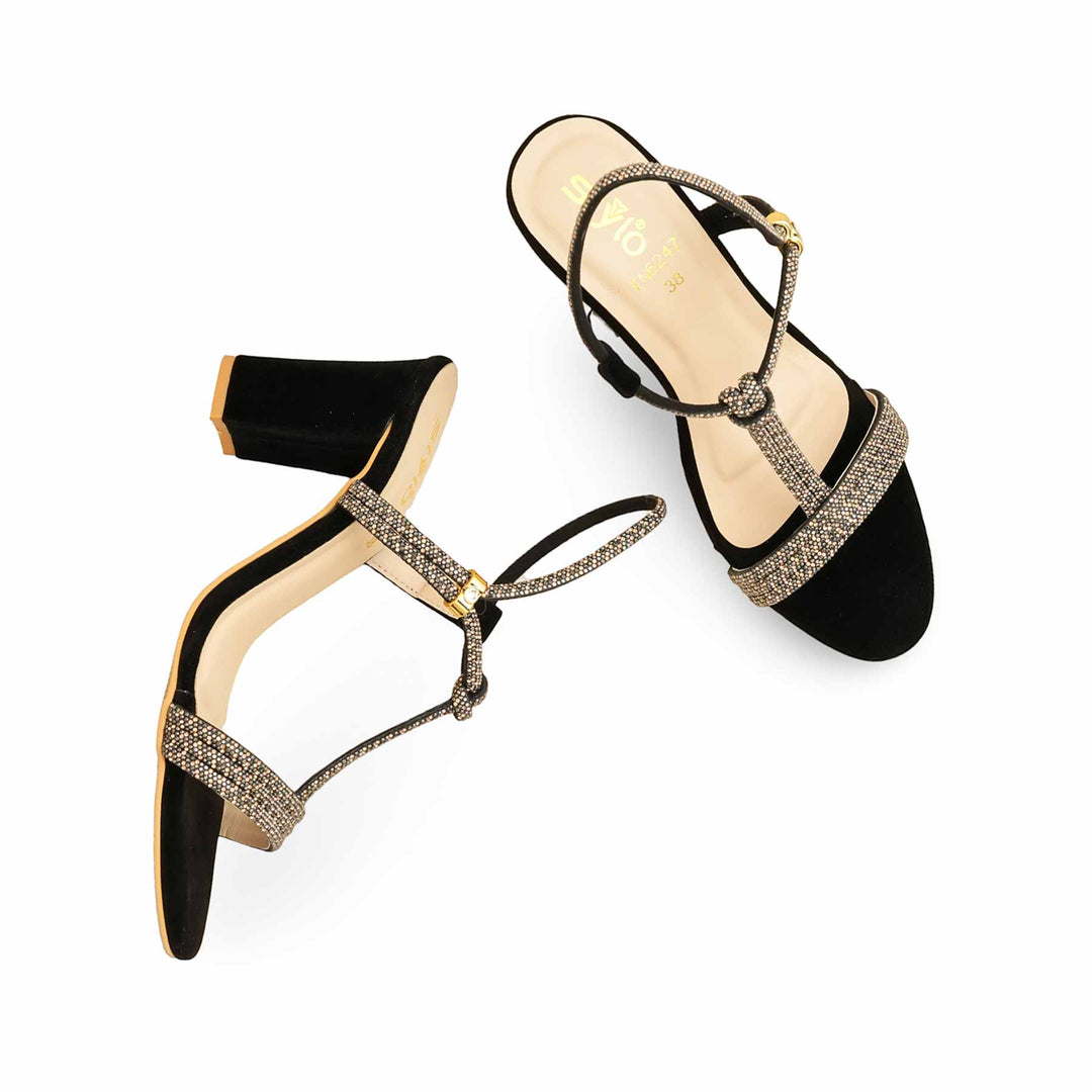 Black Fancy Sandal For Ladies FN6247