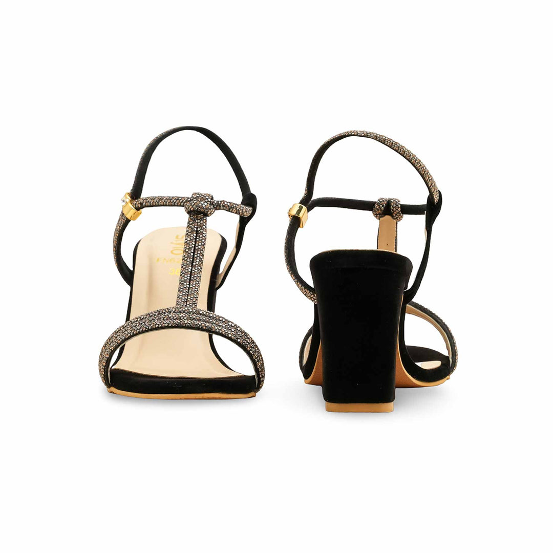 Black Fancy Sandal For Ladies FN6247