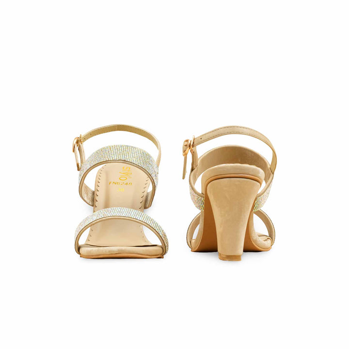 Golden Fancy Sandal For Ladies FN6248