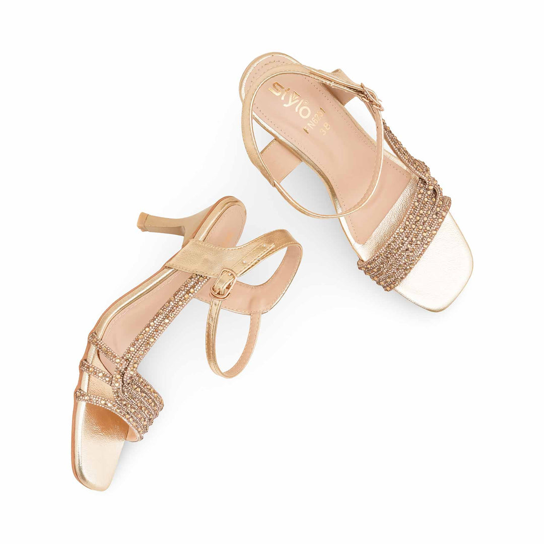 Golden Fancy Sandal For Women FN6251