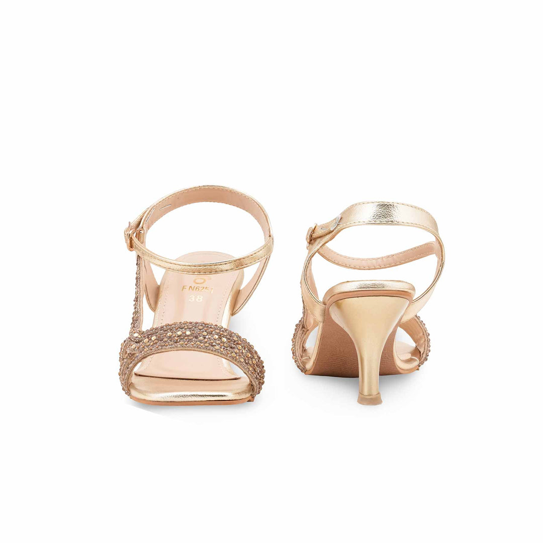 Golden Fancy Sandal For Women FN6251