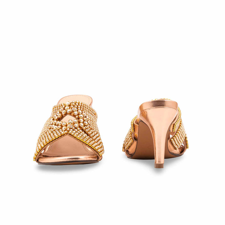 Golden Fancy Sandal For Ladies FN6252
