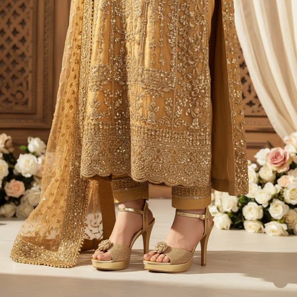 Golden Fancy Bridal Sandal FN6254