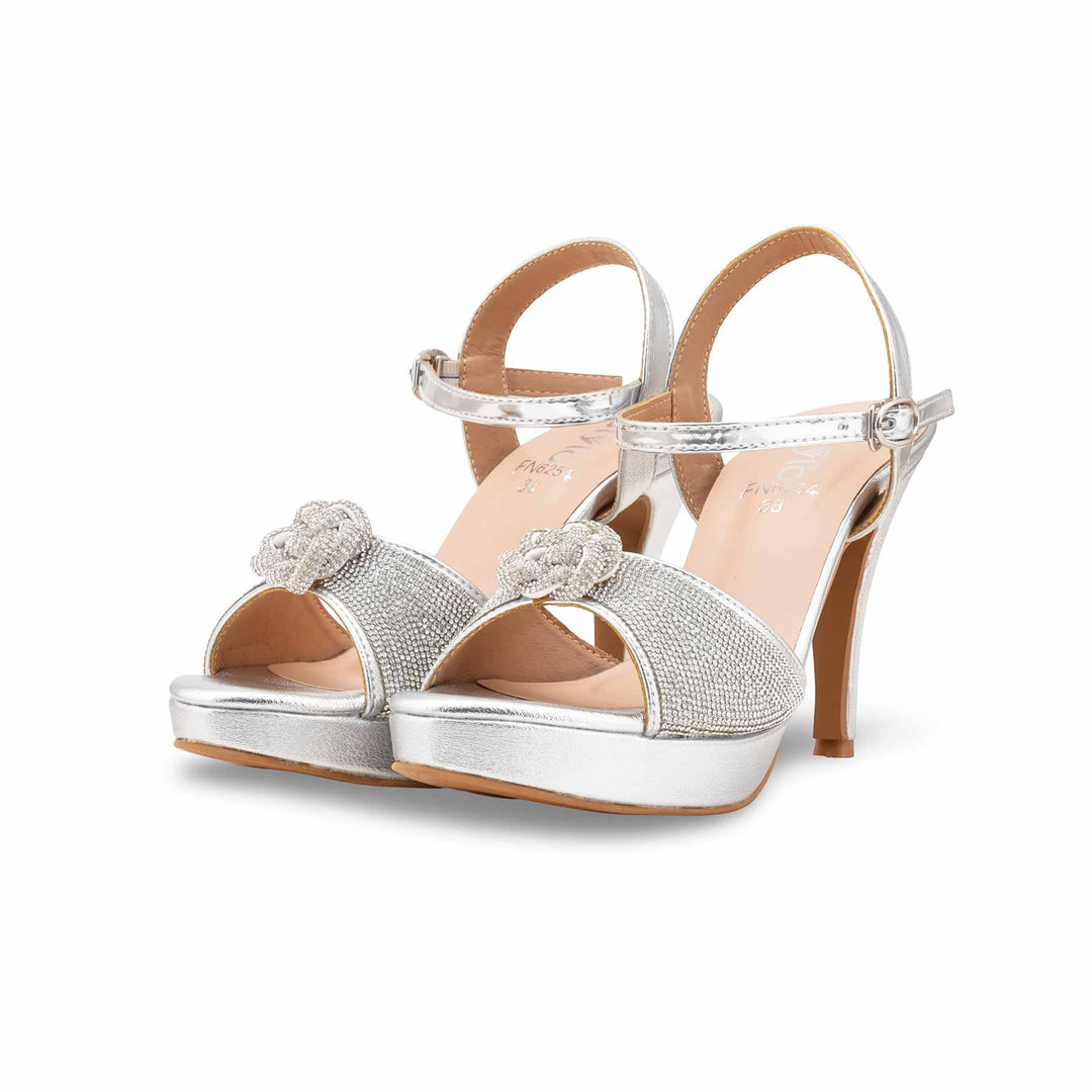 Silver Fancy Bridal Sandal FN6254