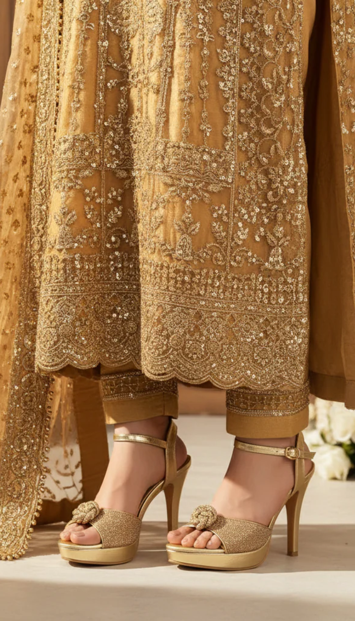 Golden Fancy Bridal Sandal FN6254