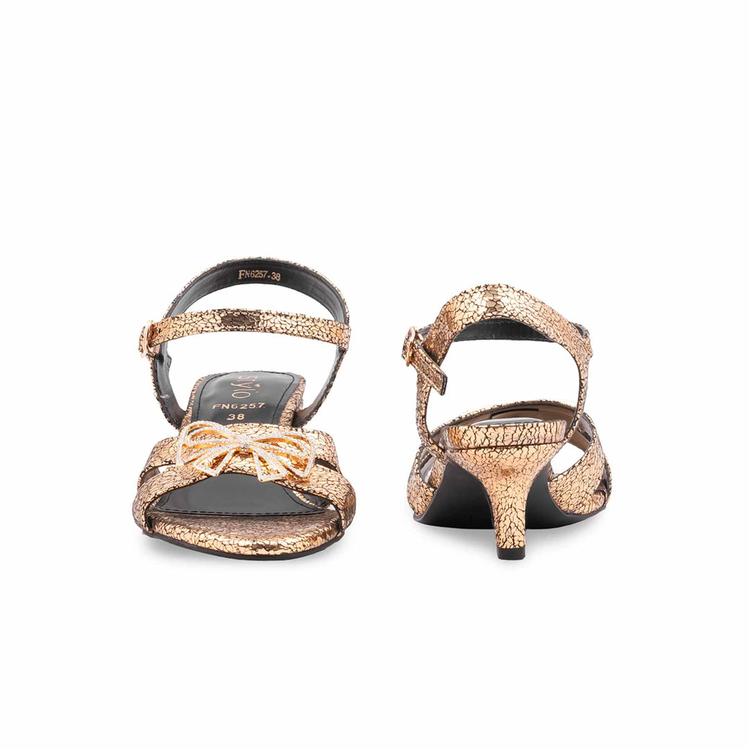 Golden Fancy Sandal For Women FN6257