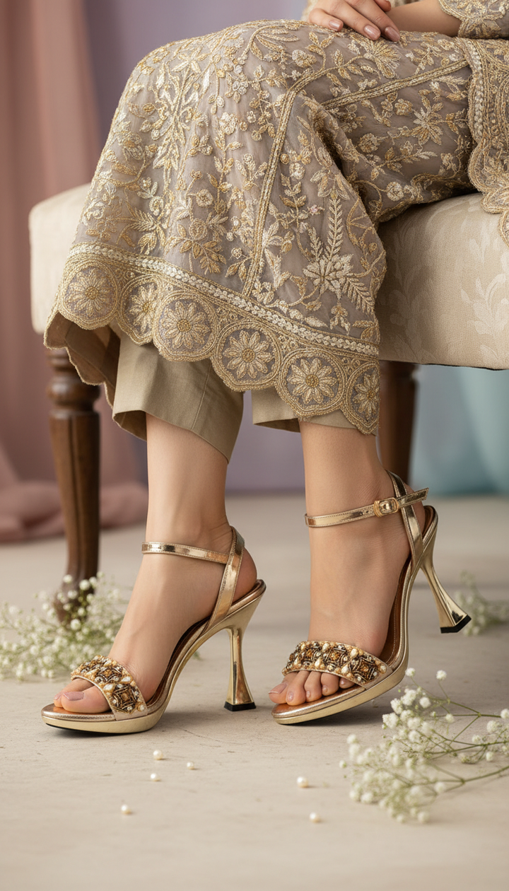 Golden Fancy Bridal Sandal FN6261
