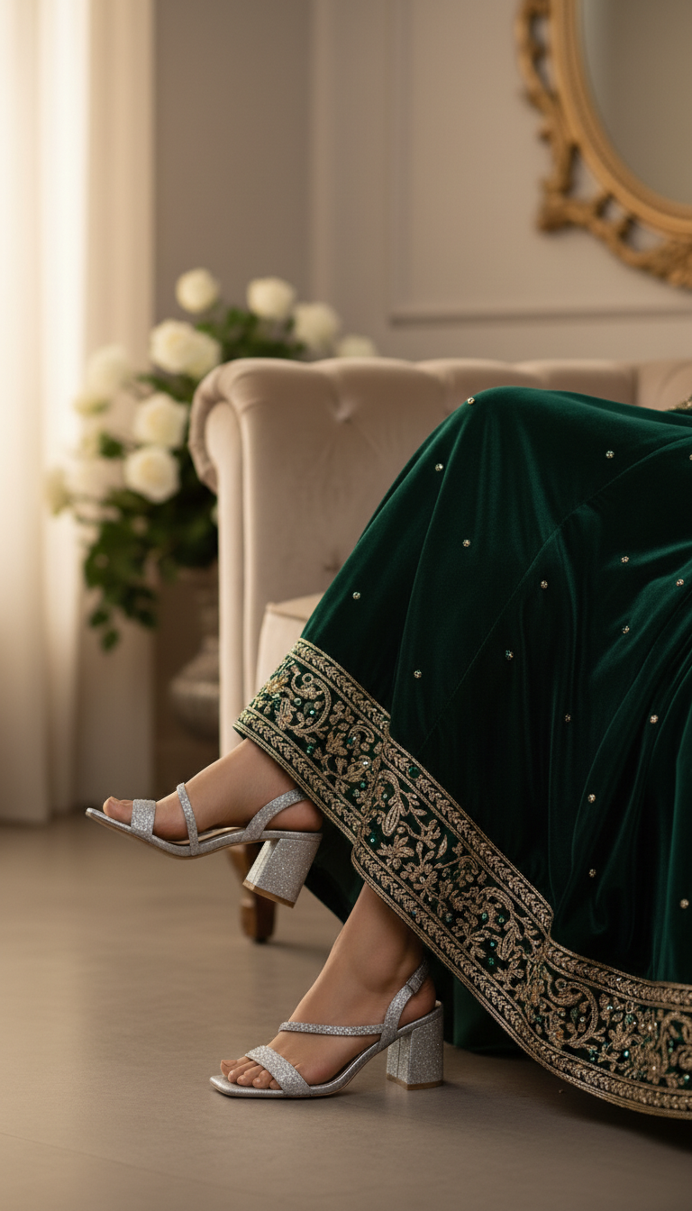 Silver Fancy Sandal For Ladies FN6269