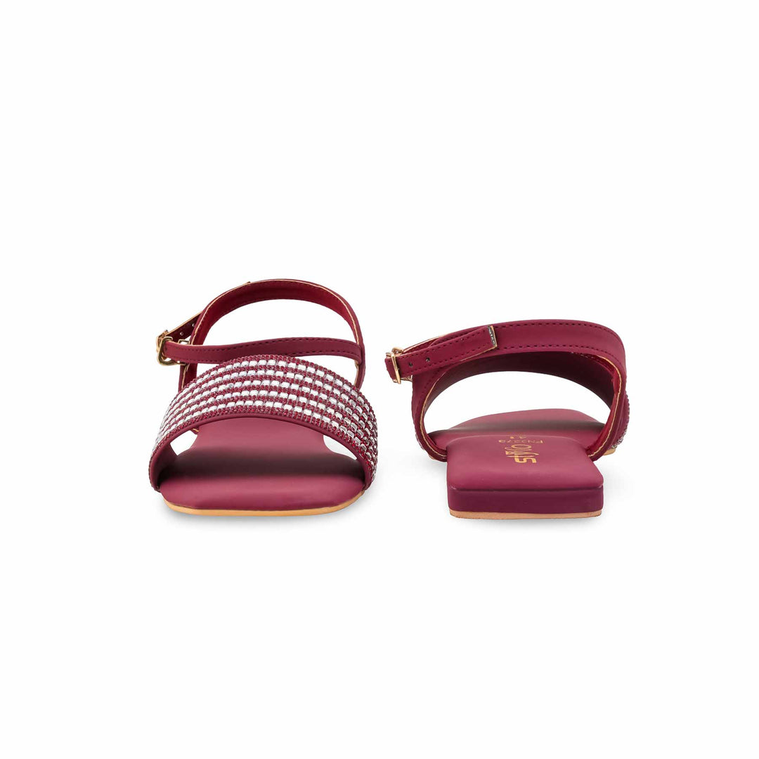 Maroon Fancy Sandal For Ladies FN6278