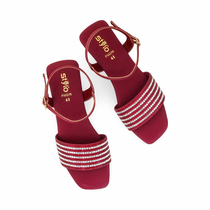 Maroon Fancy Sandal For Ladies FN6278