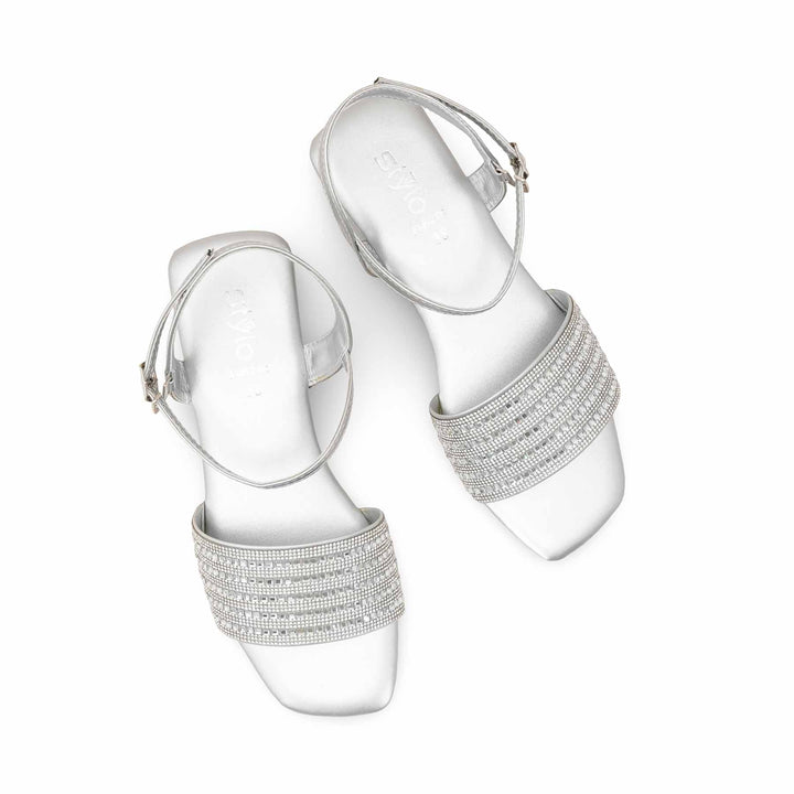 Silver Fancy Sandal For Ladies FN6278