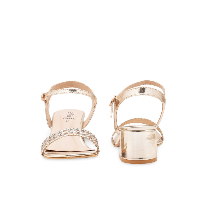Golden Fancy Sandal For Ladies FN6279