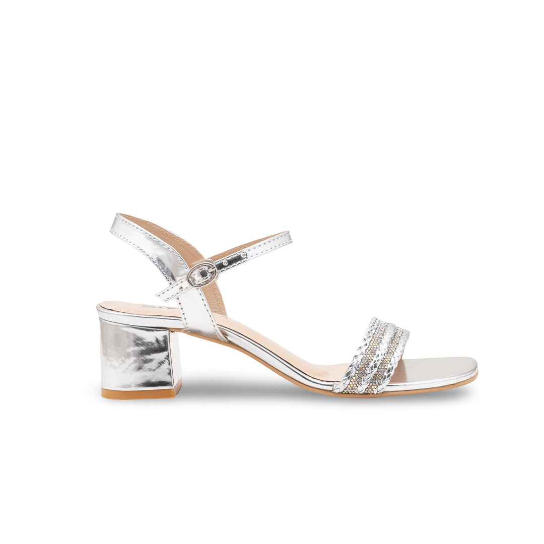 Silver Fancy Sandal For Ladies FN6279