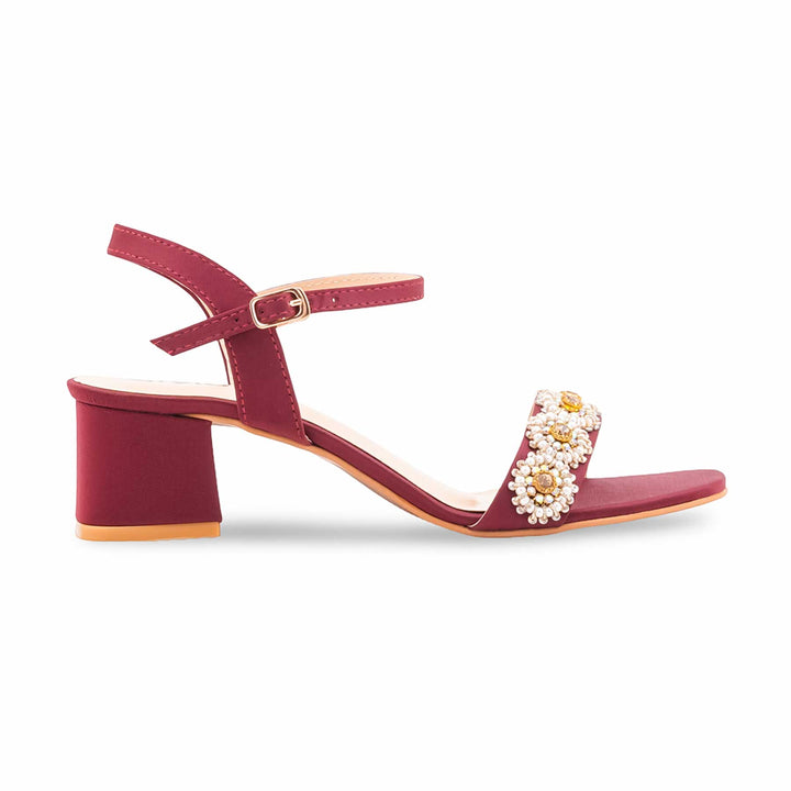 Maroon Fancy Sandal For Women FN6280