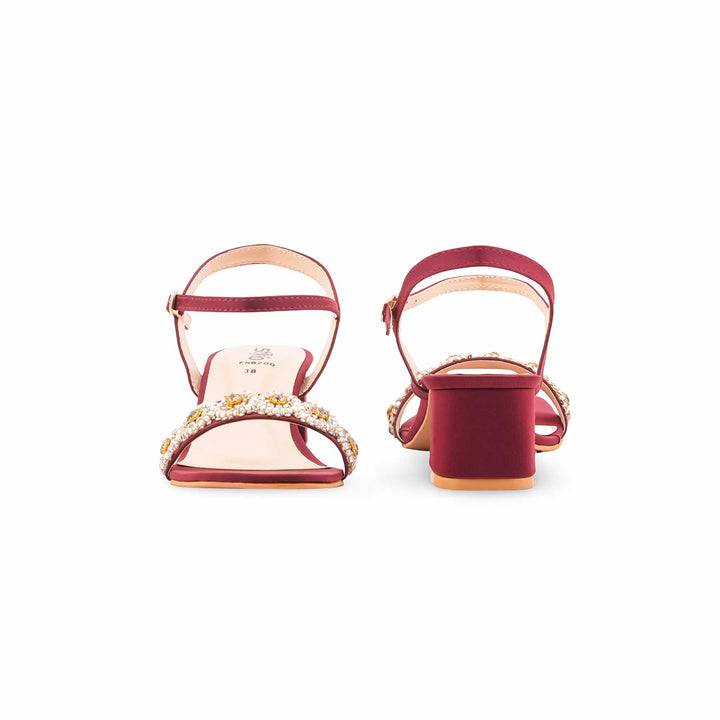 Maroon Fancy Sandal For Women FN6280