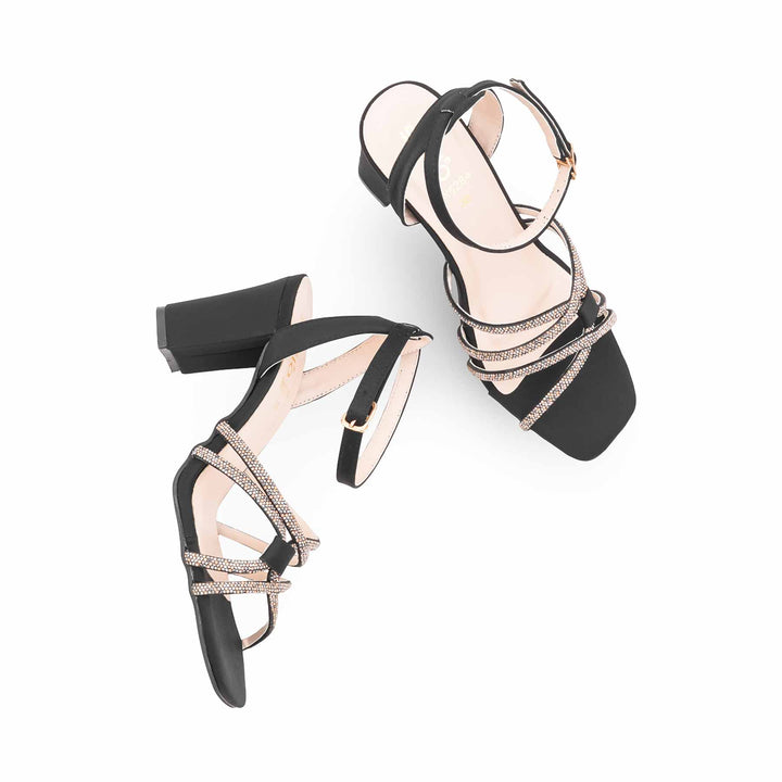 Black Fancy Sandal For Women FN6284