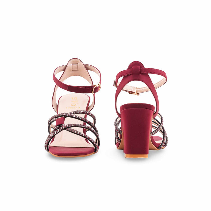 Maroon Fancy Sandal For Women FN6284