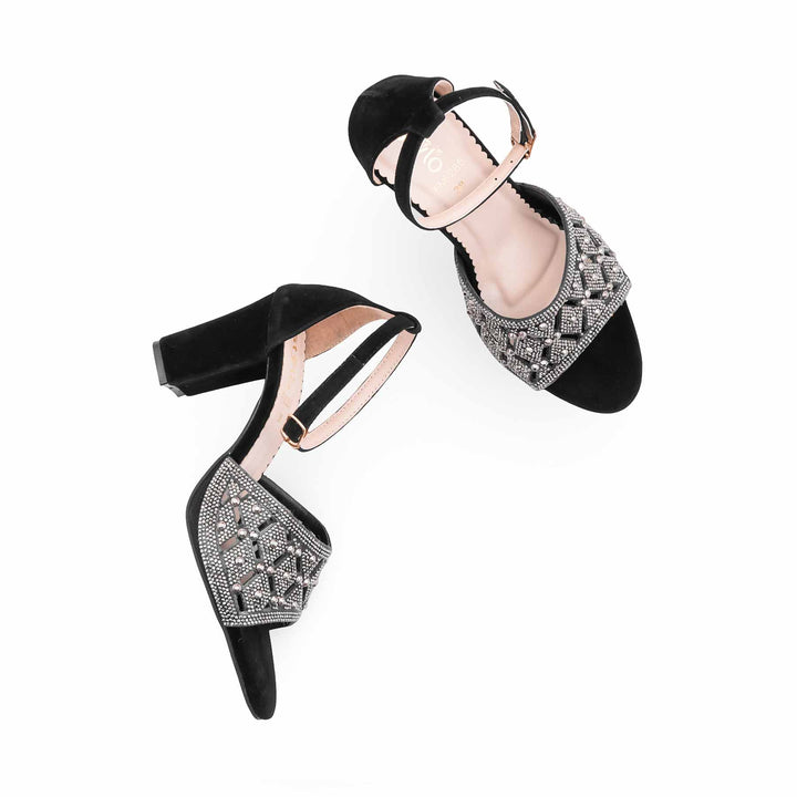 Black Fancy Sandal For Women FN6285