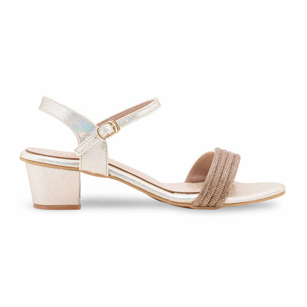 Golden Fancy Sandal For Women FN6290