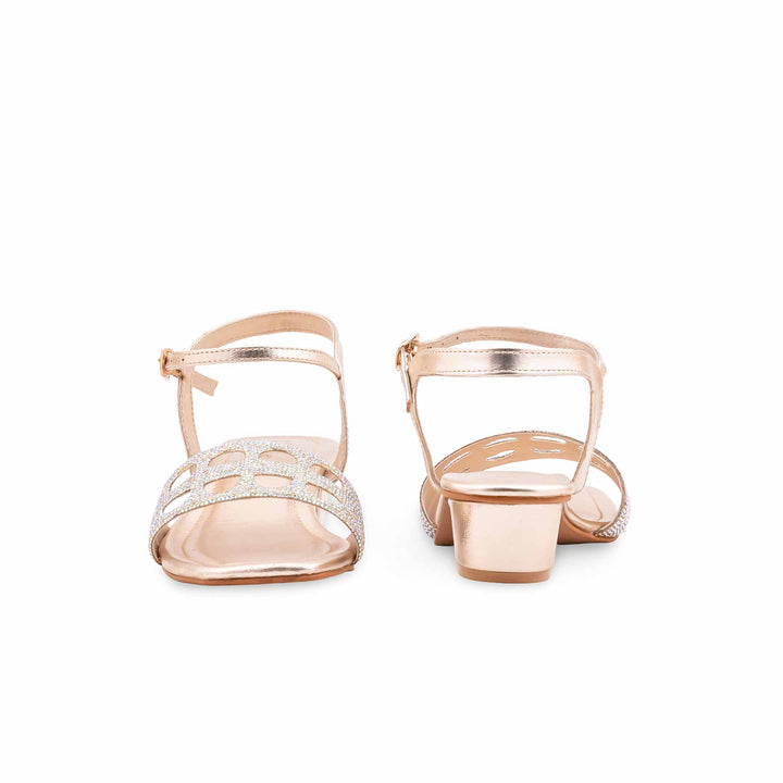 Golden Fancy Sandal For Ladies FN6298