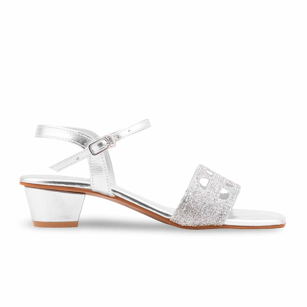 Silver Fancy Sandal For Ladies FN6298
