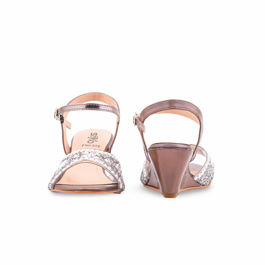 Grey Fancy Sandal For Ladies FN6301