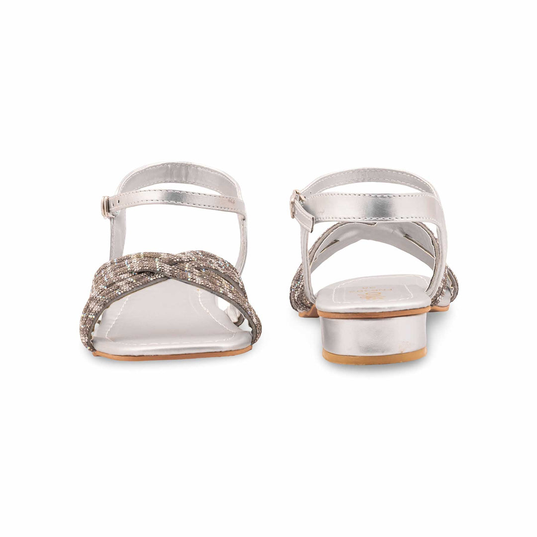 Silver Fancy Sandal For Women FN6302