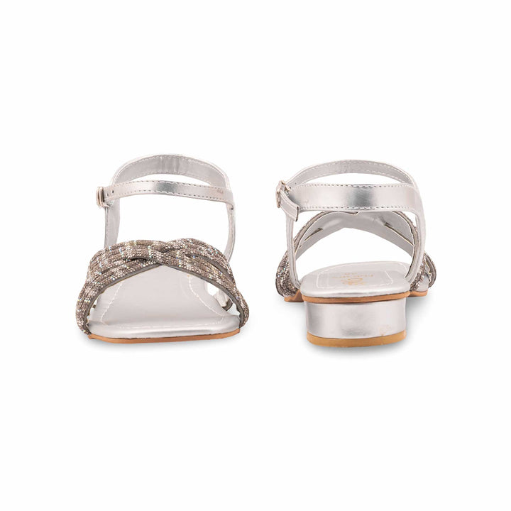 Silver Fancy Sandal For Women FN6302