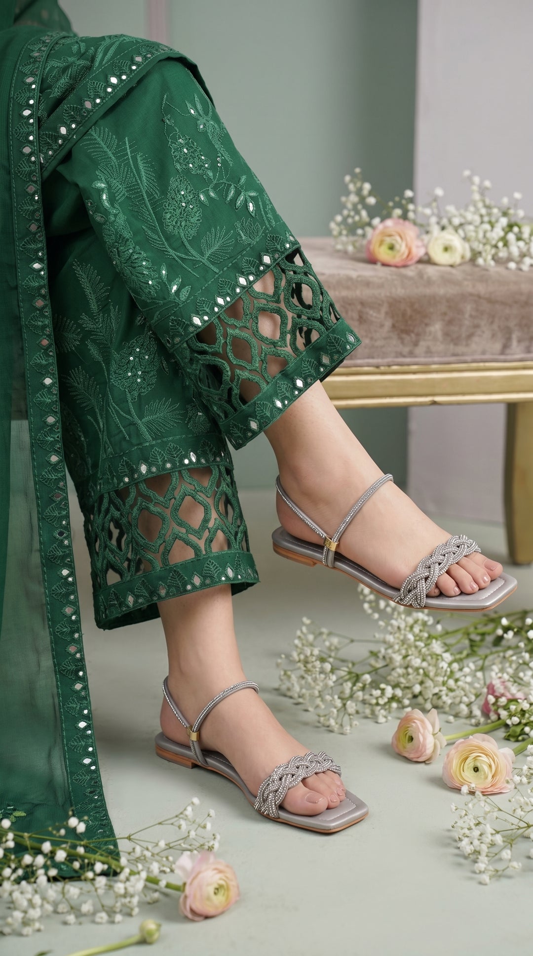 Grey Fancy Women Sandal FN6306