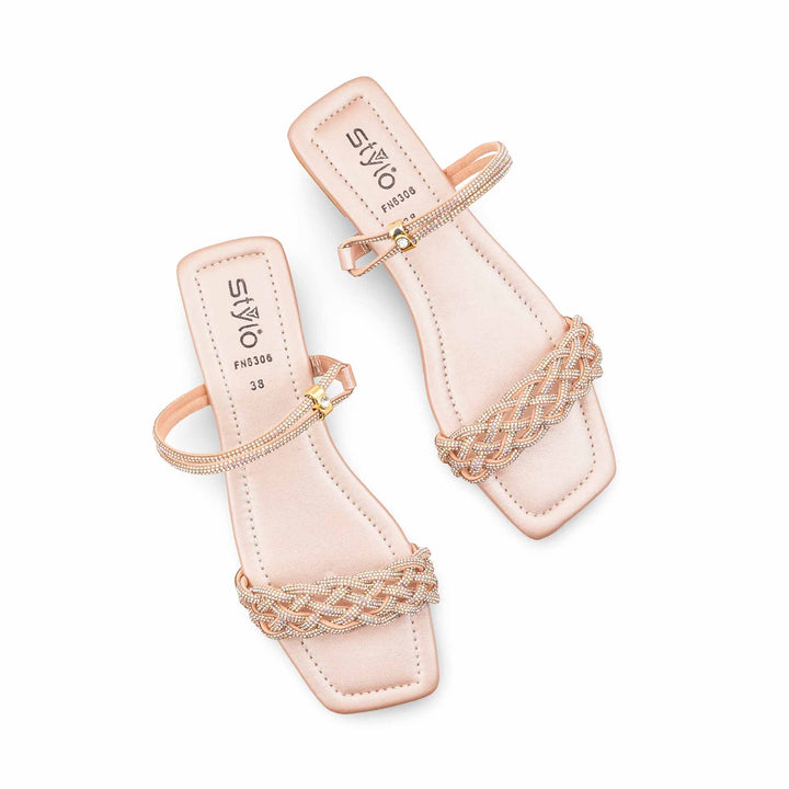 Peach Fancy Sandal For Women FN6306