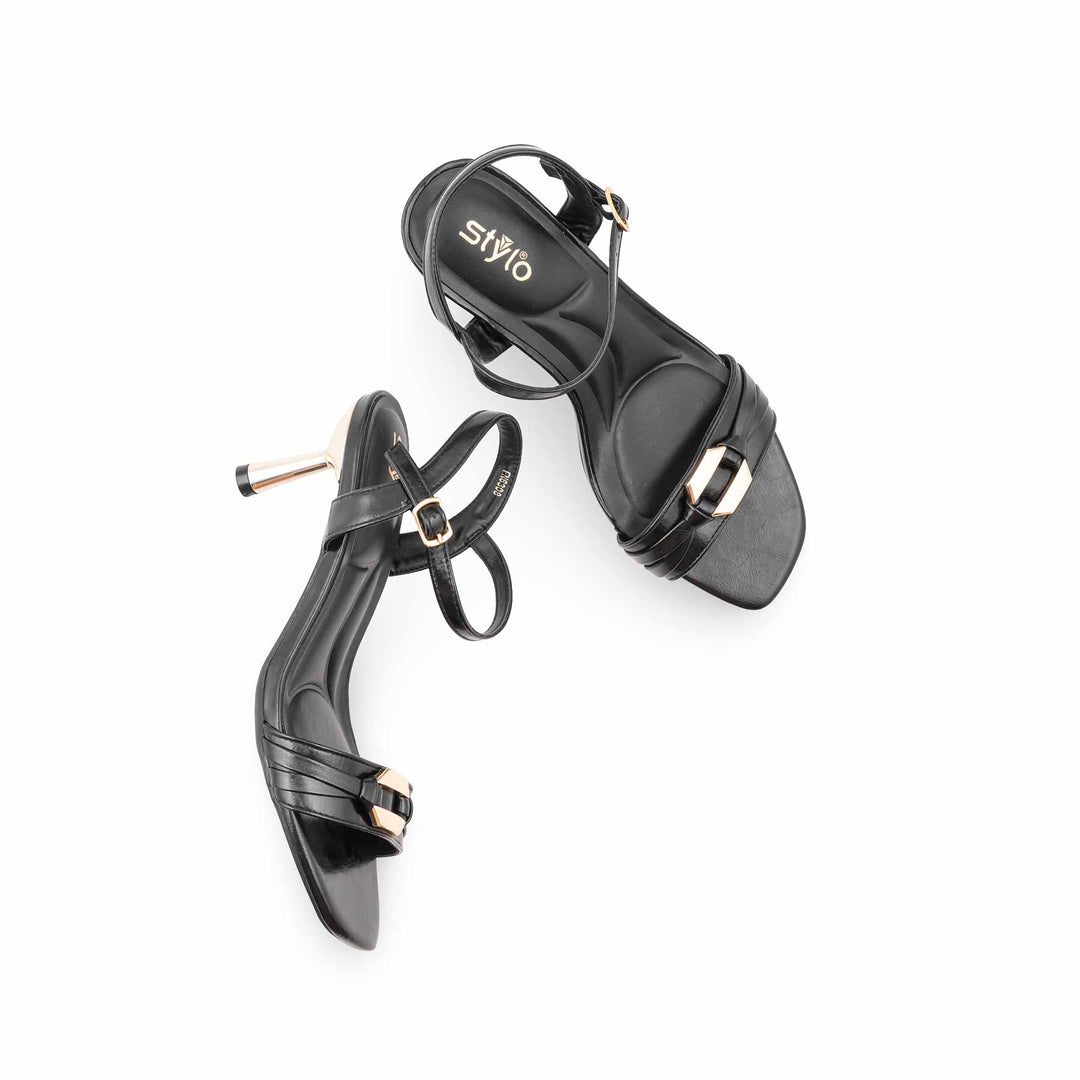Black Fancy Sandal For Women FN6308