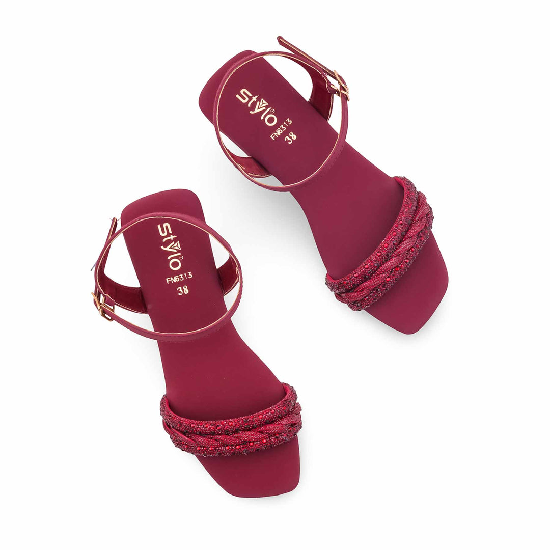Maroon Fancy Women Sandal FN6313