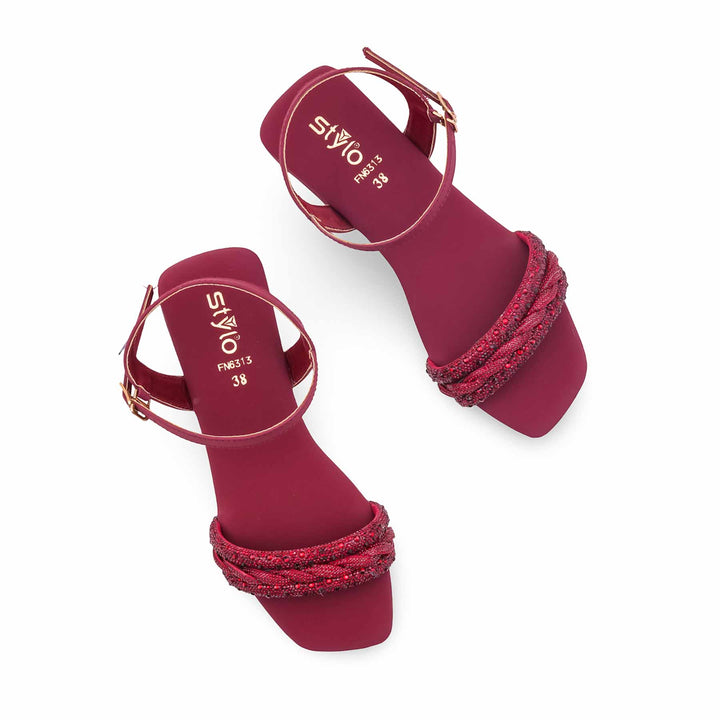 Maroon Fancy Women Sandal FN6313