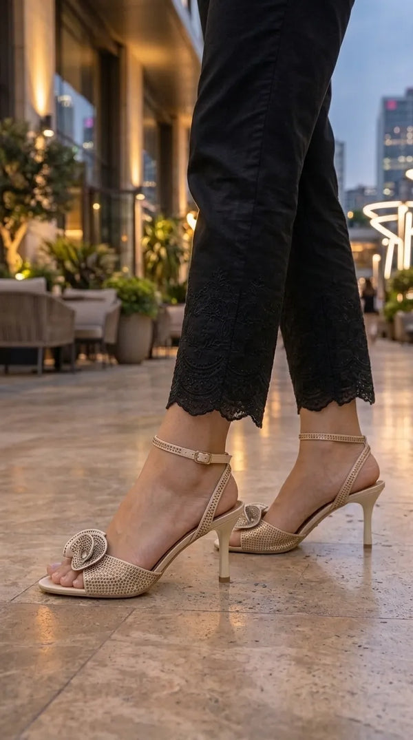 Beige Fancy Bridal Sandal FN6339
