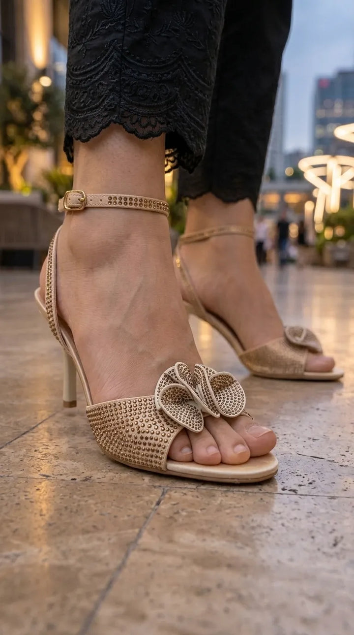 Beige Fancy Bridal Sandal FN6339