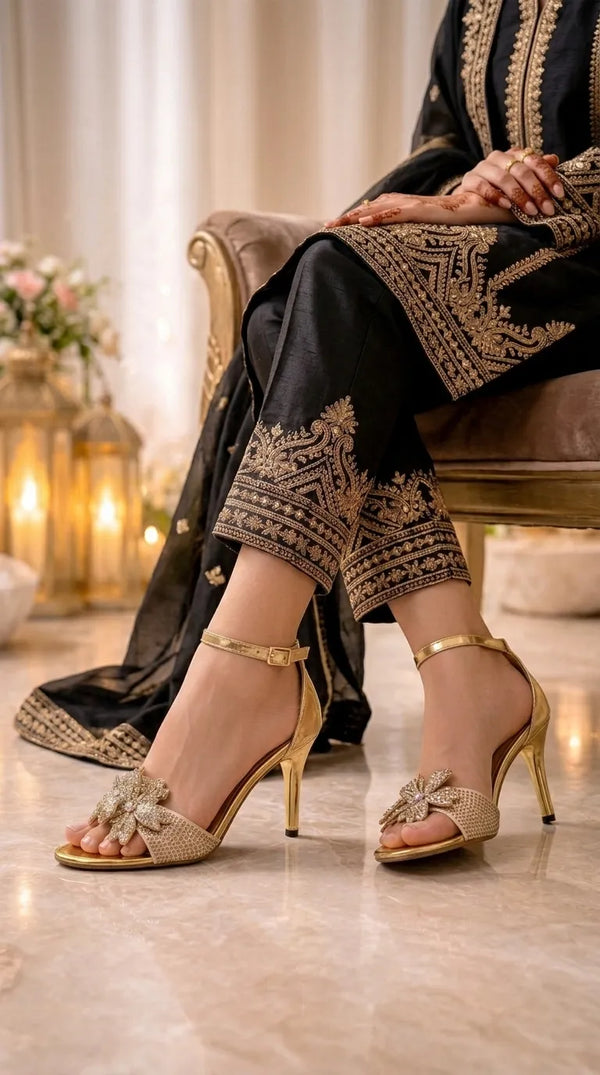 Beige Fancy Bridal Sandal FN6340