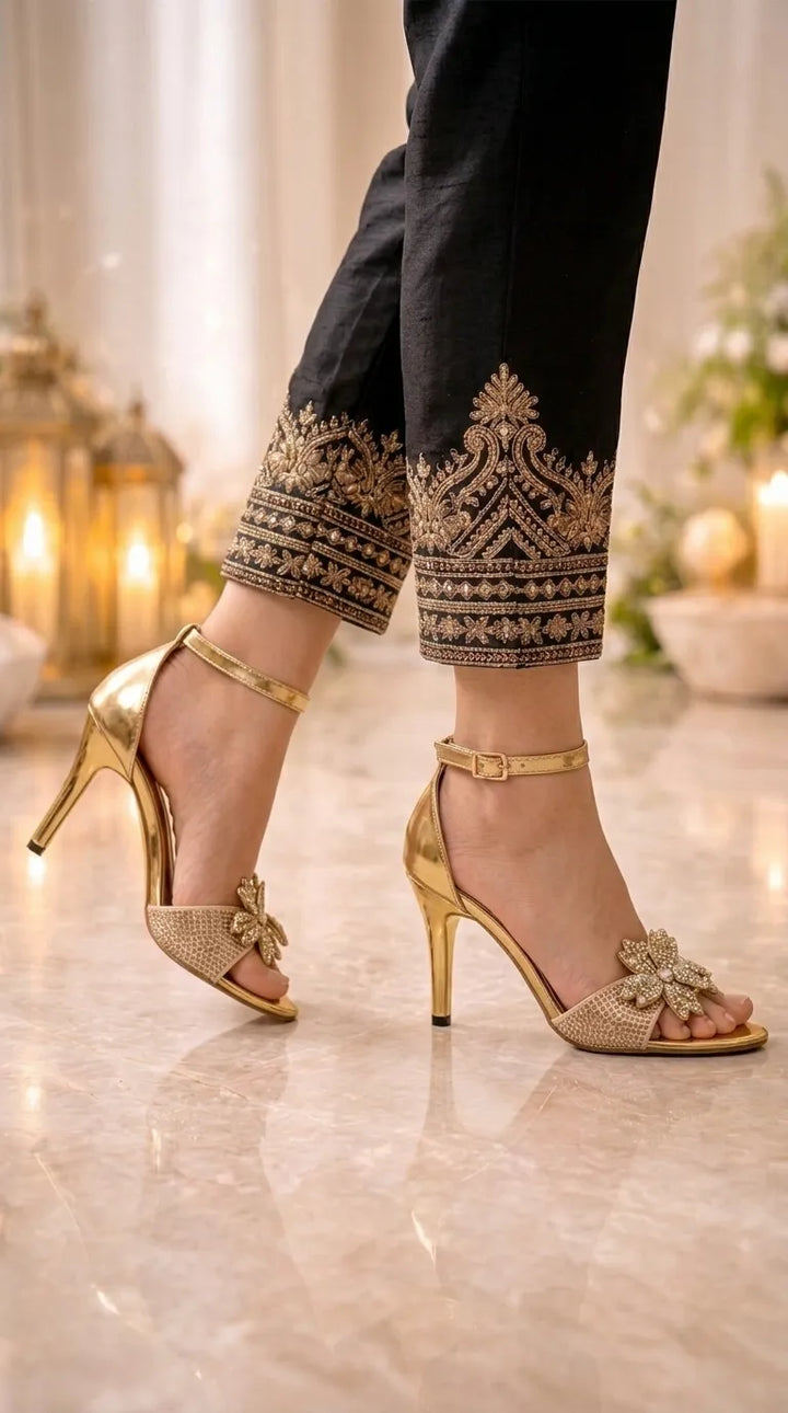 Beige Fancy Bridal Sandal FN6340