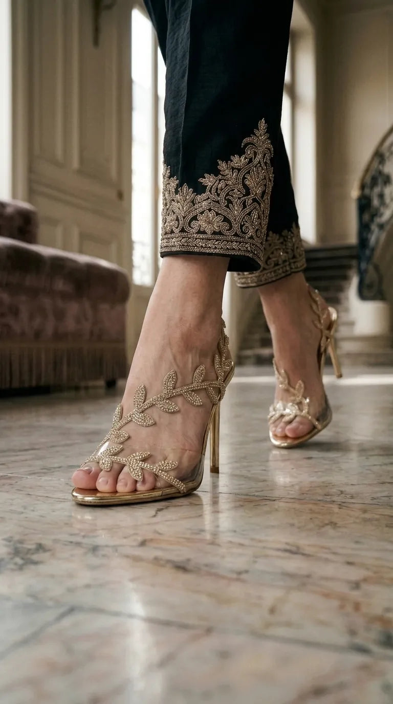 Golden Fancy Bridal Sandal FN6357