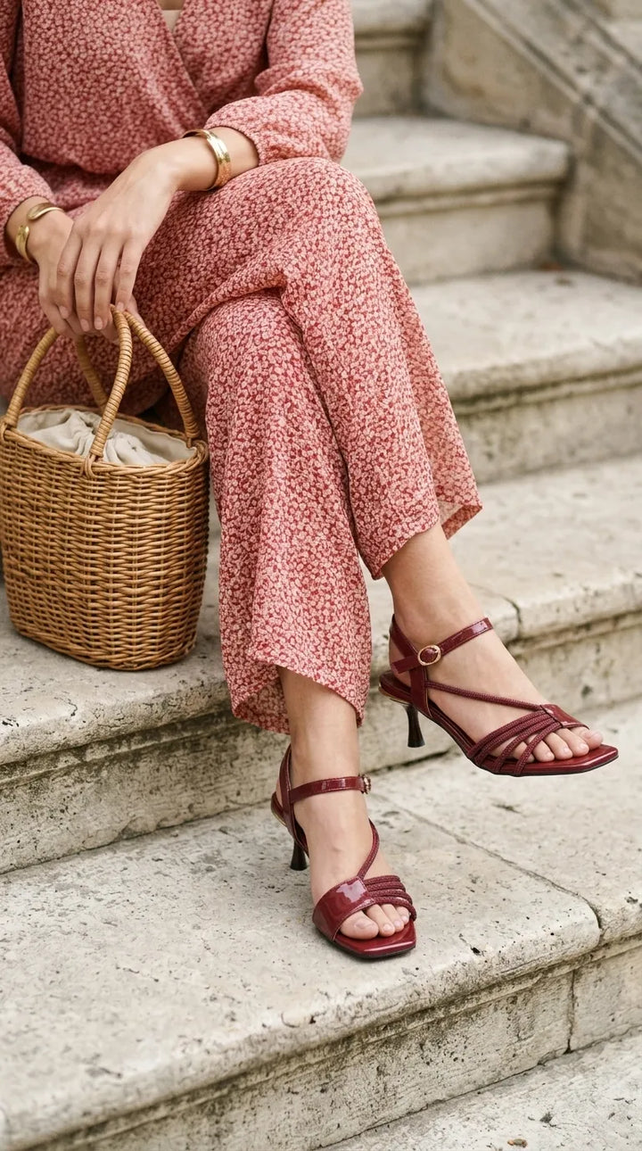 Maroon Fancy Sandal For Ladies FN6430