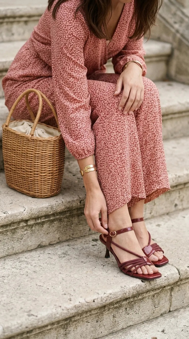 Maroon Fancy Sandal For Ladies FN6430