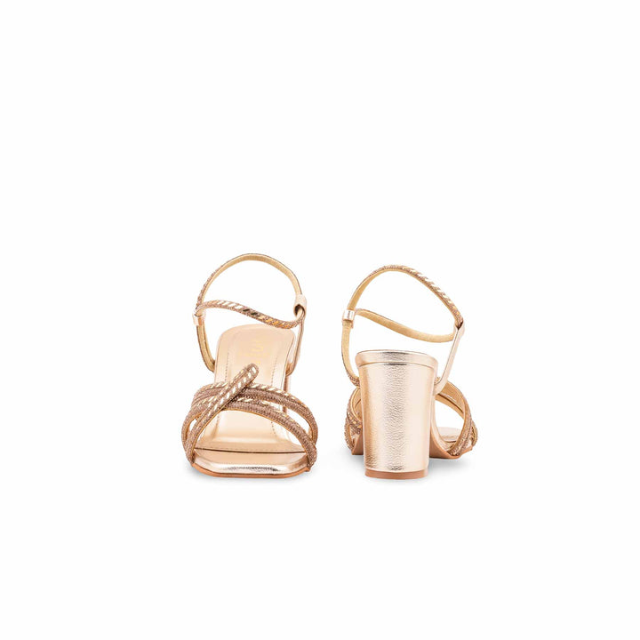 Golden Fancy Sandal For Women FN6447