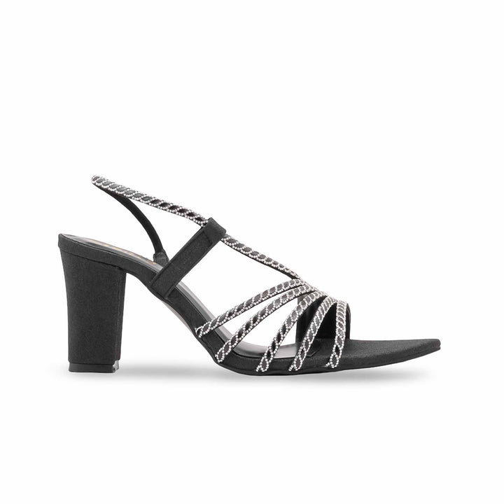 Black Fancy Sandal For Women FN6452