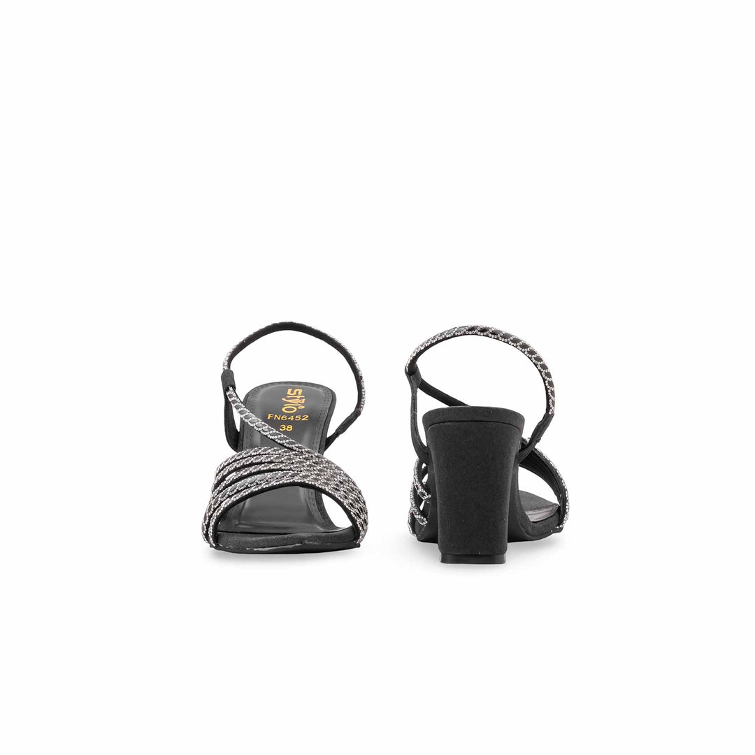 Black Fancy Sandal For Women FN6452