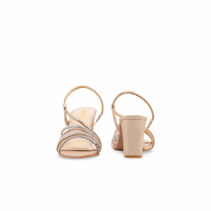 Golden Fancy Sandal For Women FN6452