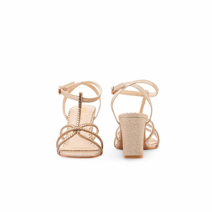 Golden Fancy Sandal For Ladies FN6453