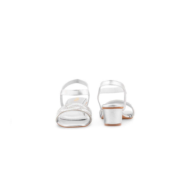 Silver Fancy Sandal For Women FN6467
